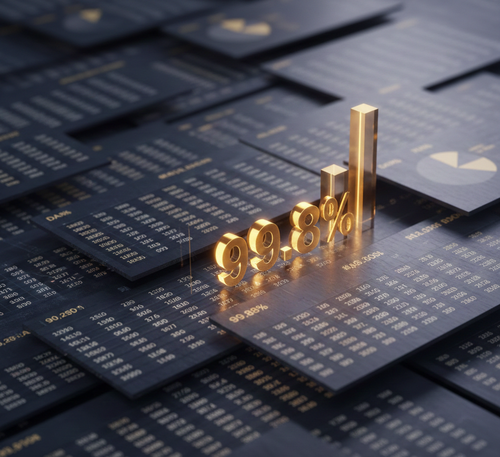 Abstract diagram showing three disconnected data systems converging into one reliable source of truth with gold accent highlighting the unified path