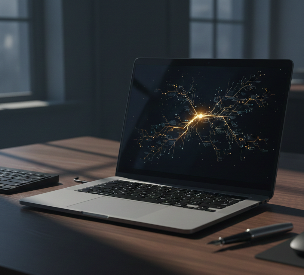 Abstract diagram showing fragmented connections between two business systems with one highlighted stable integration path